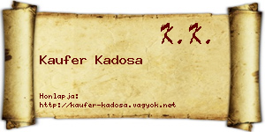 Kaufer Kadosa névjegykártya